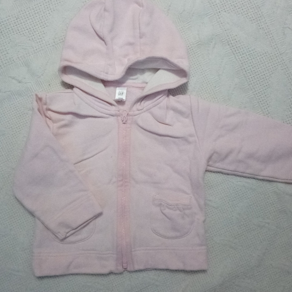 BabyGap Pink Fleece Hooded Sweater - Picture 1 of 3